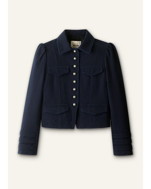 ME+EM Blue Short Military Jacket