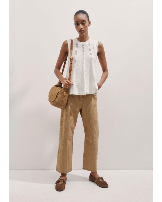 ME+EM White Chunky Cotton Swing Knit Vest