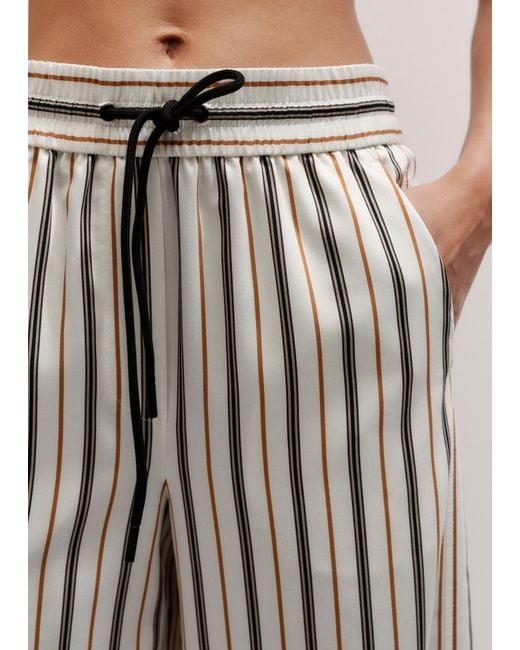 ME+EM Multicolor Fluid Wide-Leg Track Pant/Tobacco