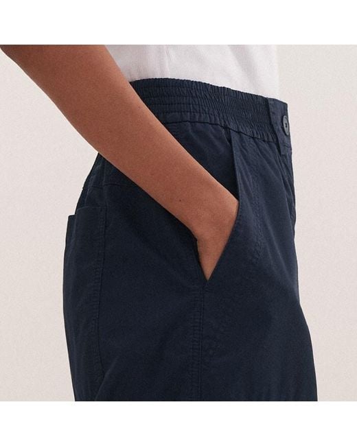 ME+EM Blue Relaxed Low-rise Cargo Trouser