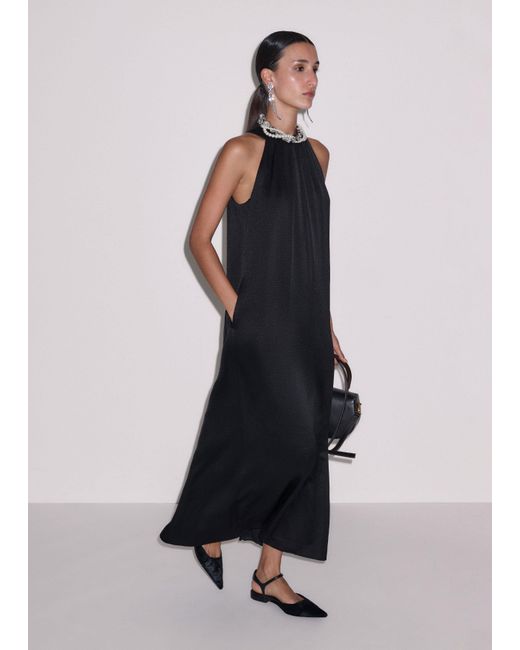 ME+EM White Halterneck Shift Maxi Dress