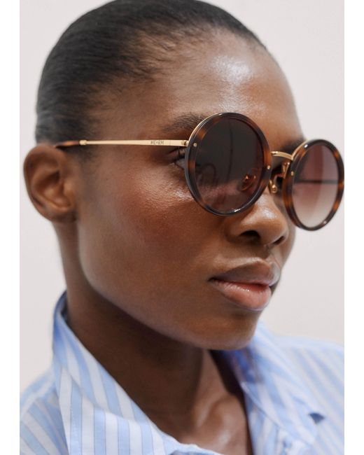 ME+EM Pink Circular Sunglasses Light Tortoiseshell
