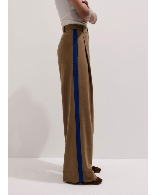 ME+EM Brown Straight Pleat Front Trouser