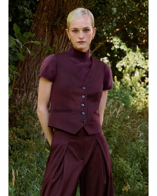 ME+EM Purple Luxe Tailored Vest