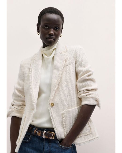 ME+EM Natural Textured Cardi Blazer