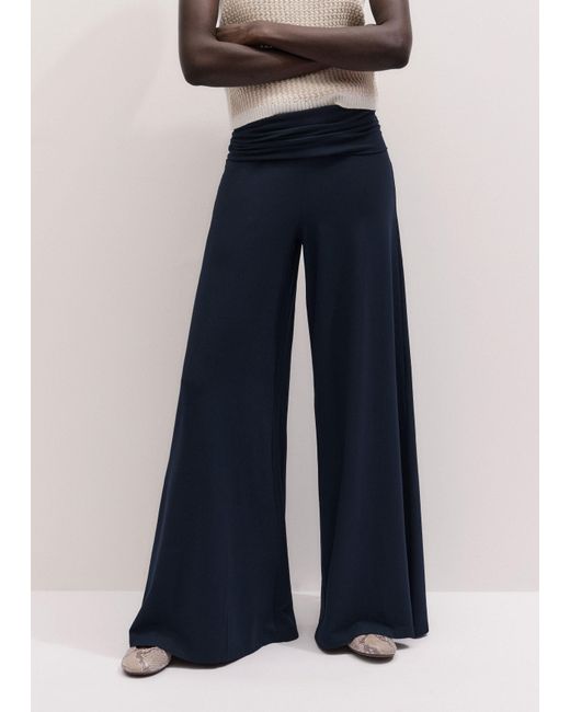 ME+EM Blue Super Wide Palazzo Pant