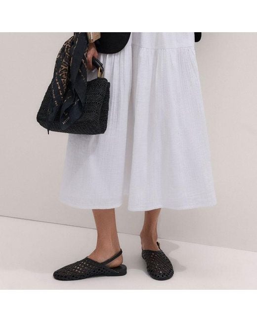 ME+EM Natural Cheesecloth Fit And Flare Maxi Dress