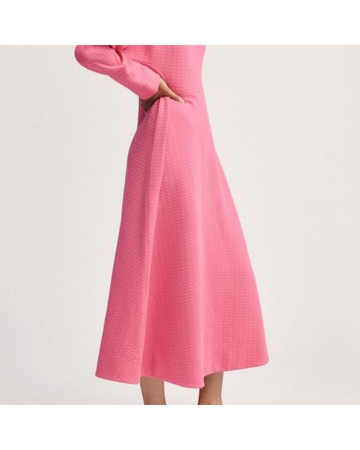 ME+EM Pink Travel Tailoring Batwing Sleeve Midi Dress