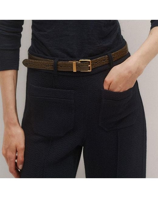 ME+EM Black Textured Patch Pocket Subtle Flare Trouser