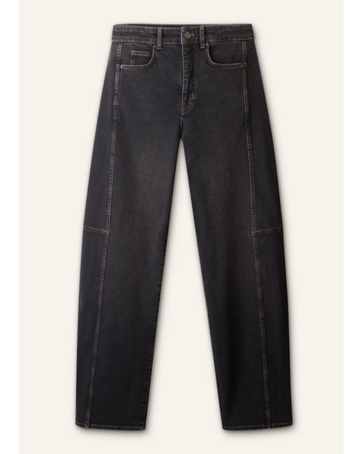 ME+EM Black Exaggerated Tapered Jean