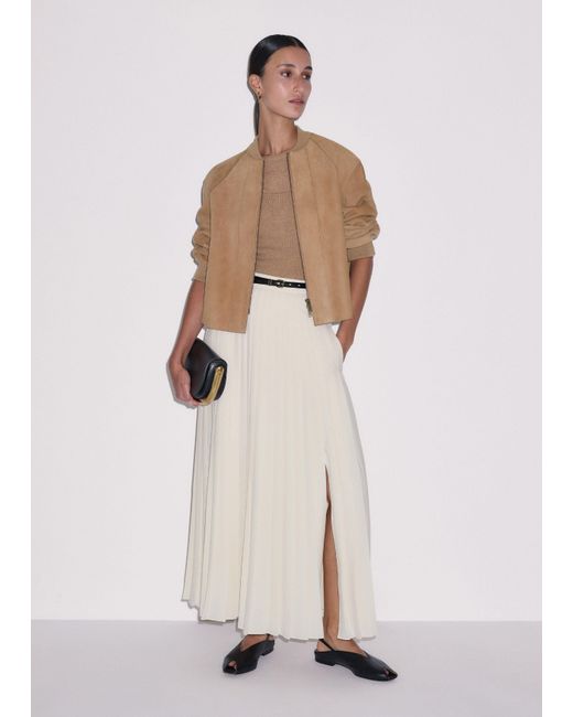 ME+EM Brown Luxe Bonded Swing Jacket