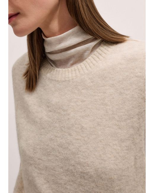 ME+EM Natural Crew Neck Straight Knit Vest Oatmeal Mélange