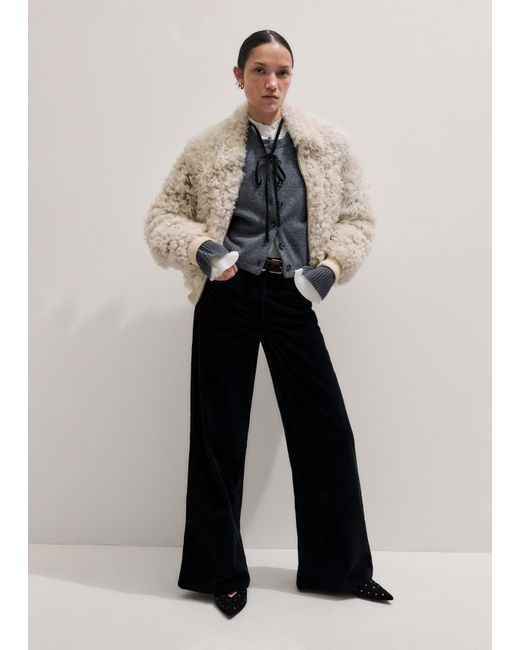 ME+EM Natural Frill Neck Layering Blouse + Tie