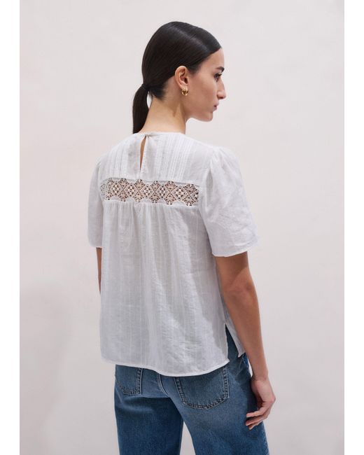 ME+EM Blue Embroidery Detail Soft T-Shirt