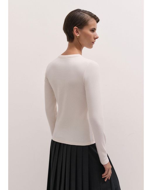 ME+EM Natural Ultimate Rib Long Sleeve Top