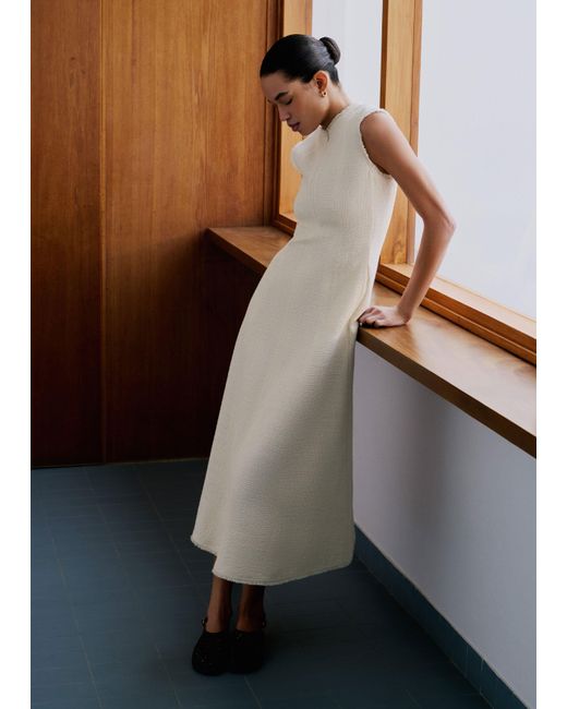 ME+EM Natural Desk-To-Dinner Fit And Flare Maxi Dress