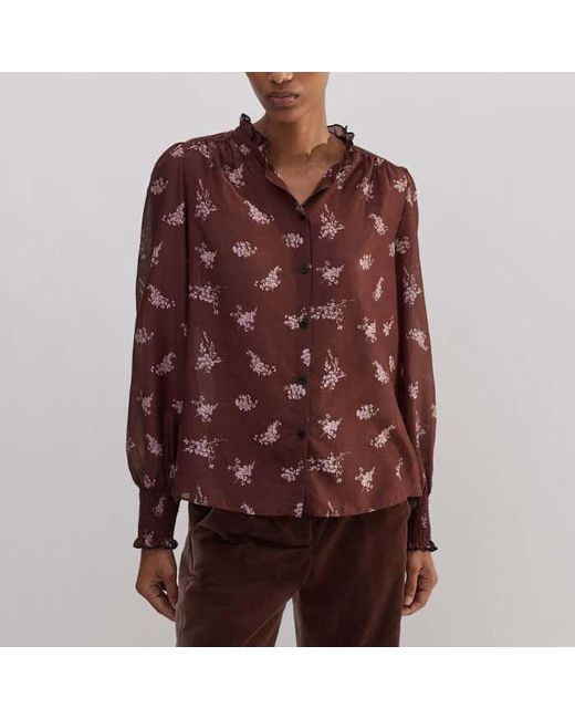 ME+EM Brown Velvet Evening Kick Flare Trouser Tea Rose