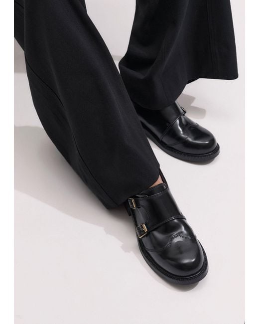 ME+EM Black Double Buckle Shoe