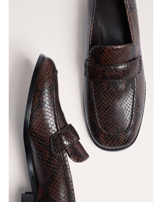 ME+EM White Square Toe Loafer Tan-Chocolate