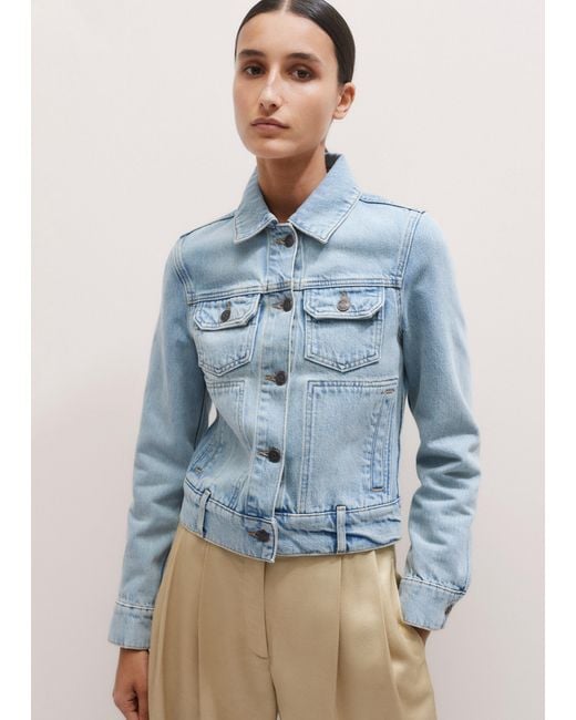ME+EM Blue Shrunken Denim Jacket