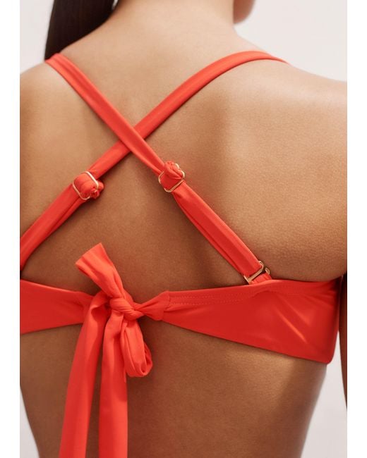 ME+EM Blue Square Neck Bikini Top