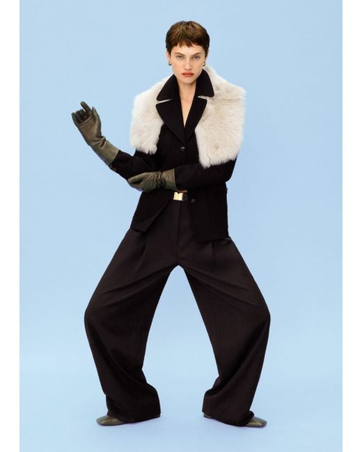 ME+EM Black Exaggerated Tapered Pleat Trouser