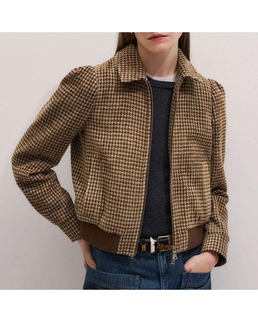 ME+EM Blue Super Soft Houndstooth Bomber