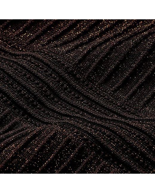 ME+EM Brown Metallic Pointelle Knit Maxi Dress