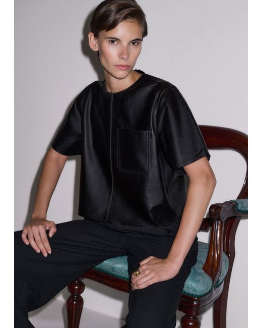 ME+EM Black Boxy Luxe T-Shirt