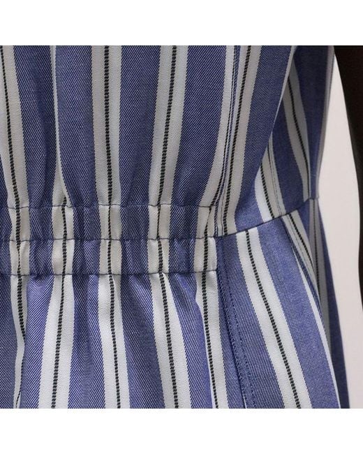 ME+EM Blue Stripe Fit And Flare Midi Shirt Dress + Belt-Multi