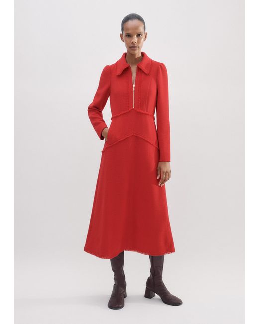 ME+EM Textured Desk-To-Dinner Midi Dress