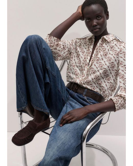 ME+EM White Soft Ruched Loafer
