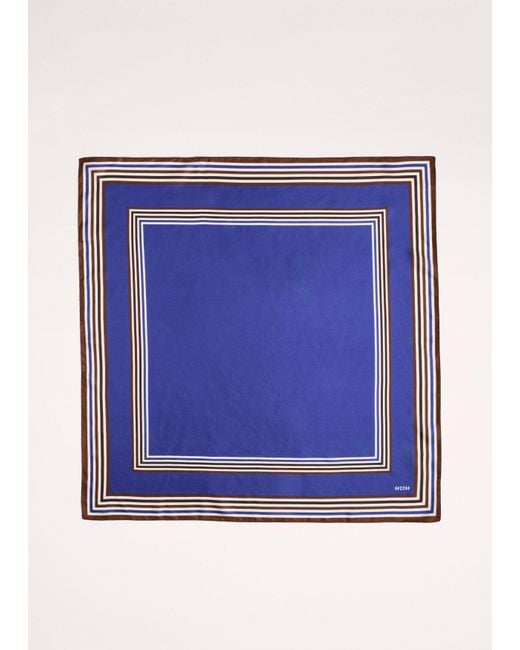 ME+EM Blue Multi Border Scarf