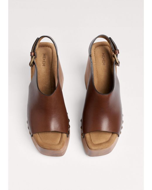ME+EM Brown High Fronted Sling Clog