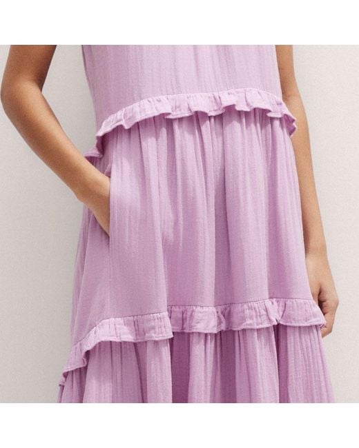 ME+EM Pink Cheesecloth Frill Full-Length Dress Sherbet