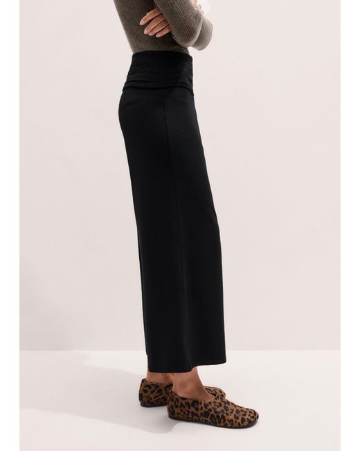 ME+EM Black Crop Palazzo Pant