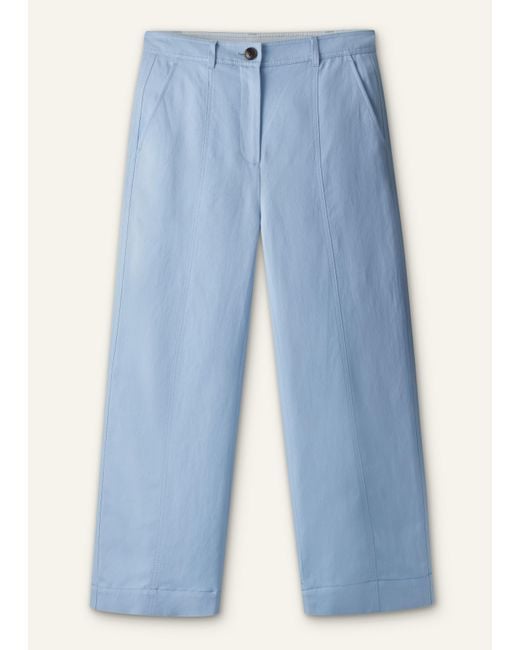 ME+EM Blue Straight Crop Tailored Trouser