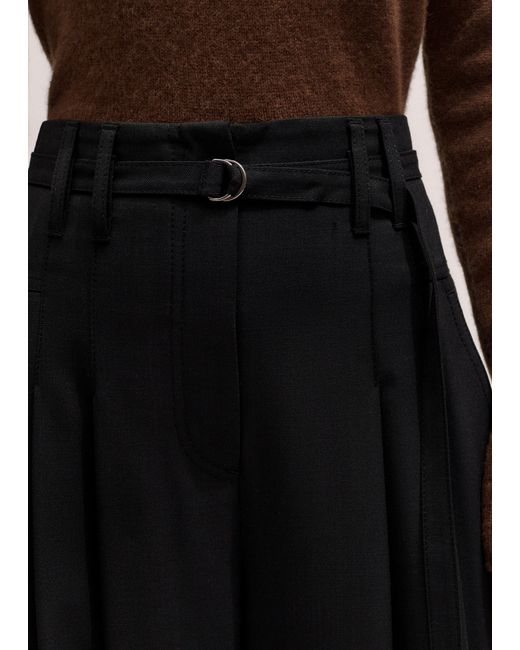 ME+EM Black Ultra Wide Pleat Front Trouser