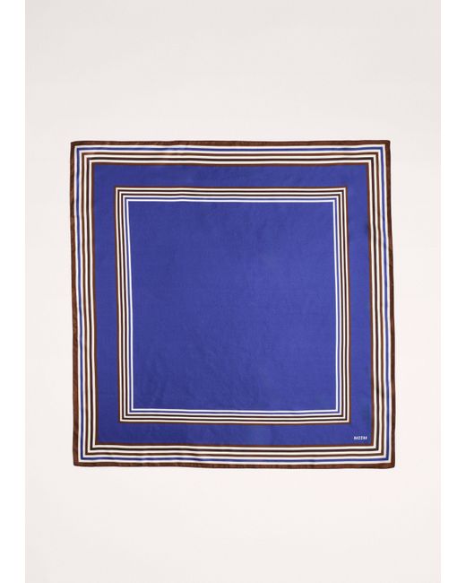 ME+EM Blue Multi Border Scarf