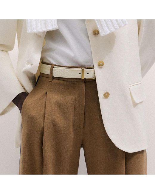 ME+EM Brown Straight Pleat Front Trouser