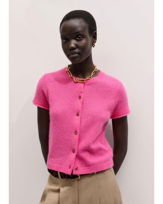 ME+EM Pink Alpaca Button-Through Knit Baby Tee