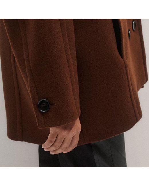 ME+EM Brown Soft Shoulder Military Coat