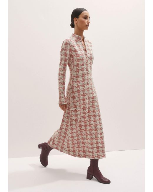 ME+EM Pink Travel Tweed Midi Dress