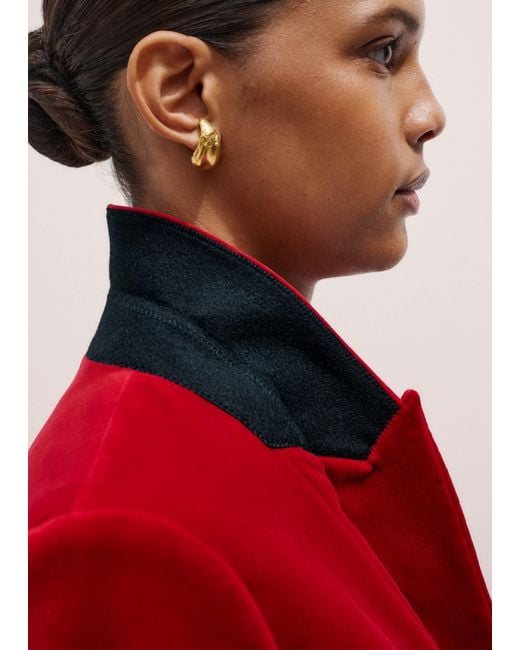 ME+EM Red Velvet Evening Jacket