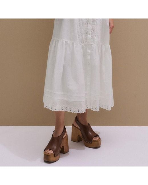 ME+EM Multicolor Cotton Voile Trim Detail Maxi Dress + Slip