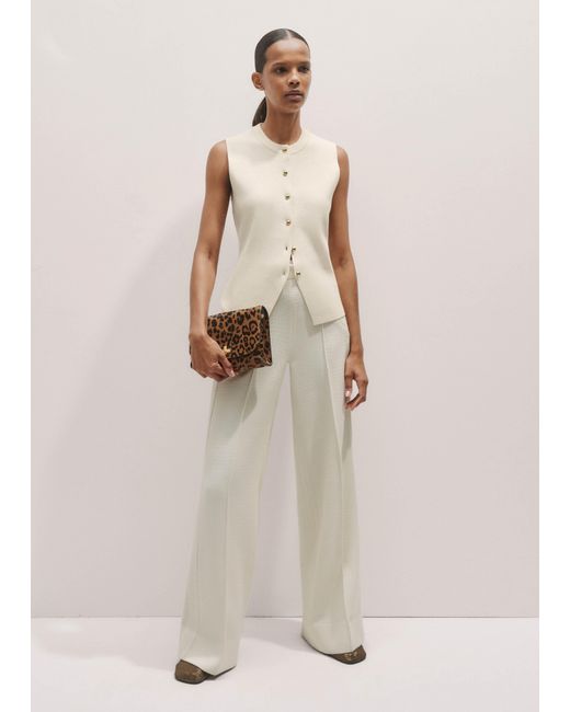 ME+EM Natural Textured High Waist Wide-Leg Trouser