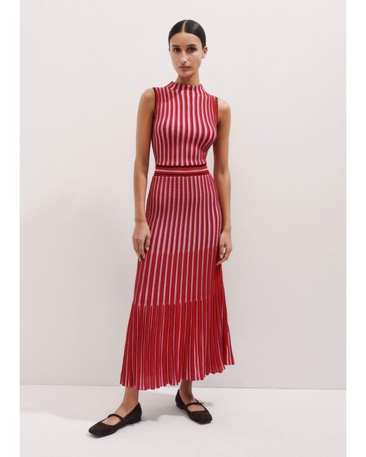 ME+EM Textured Stripe Knit Midi Dress