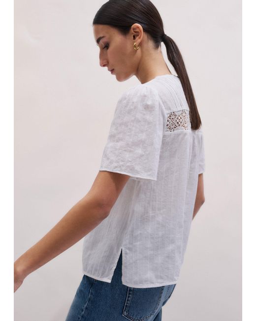 ME+EM Blue Embroidery Detail Soft T-Shirt