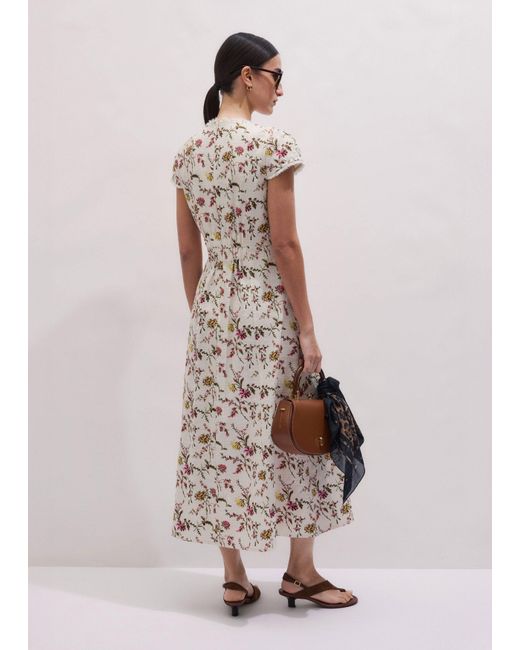ME+EM Multicolor Wild Spring Floral Print Fit & Flare Midi Dress