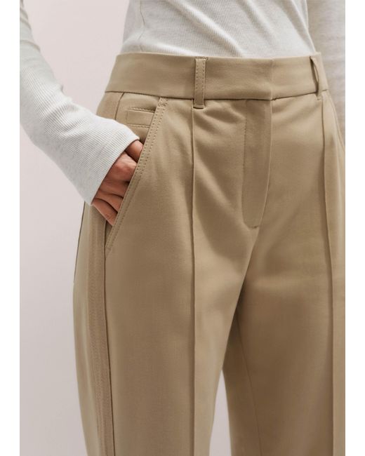 ME+EM Natural Side Stripe Slim Crop Pant